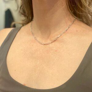 Sterling Silver 18" "Paper Clip" Necklace from The Bea Line